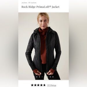 Athleta rock ridge prima loft jacket in black size small.